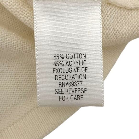 Croft & Barrow Christmas Tree Cardigan Women's Size Large Ivory Cream - Picture 8 of 10